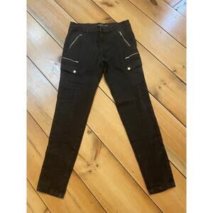 Soho New York Company Black Moto Style Jeans. Zippers. Pockets. Size 10